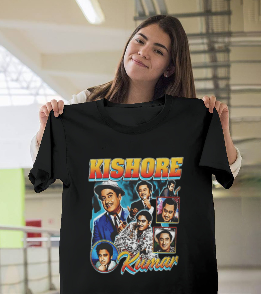 Kishore Kumar Retro Collage Music Legend T-Shirt