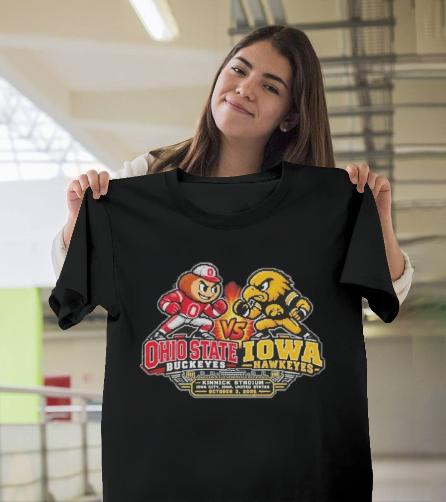 Ohio State Buckeyes Vs Iowa Hawkeyes NCAA College Football Kinnick Stadium Iowa City October 3 2026 T-Shirt