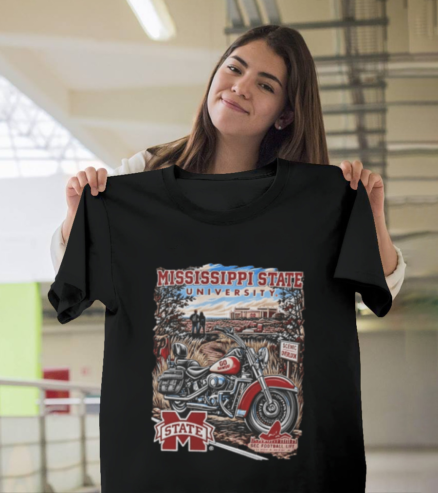 Mississippi State University Bulldogs Scenic Overlook Go Dawgs SEC Football Life T-Shirt