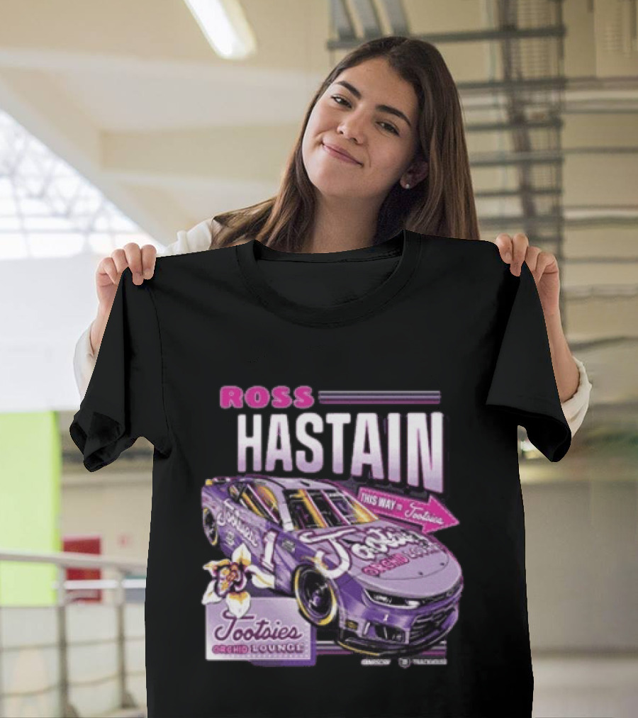 Ross Chastain Tootsies Orchid Lounge Trackhouse Racing Car #1 Racing Team T-Shirt