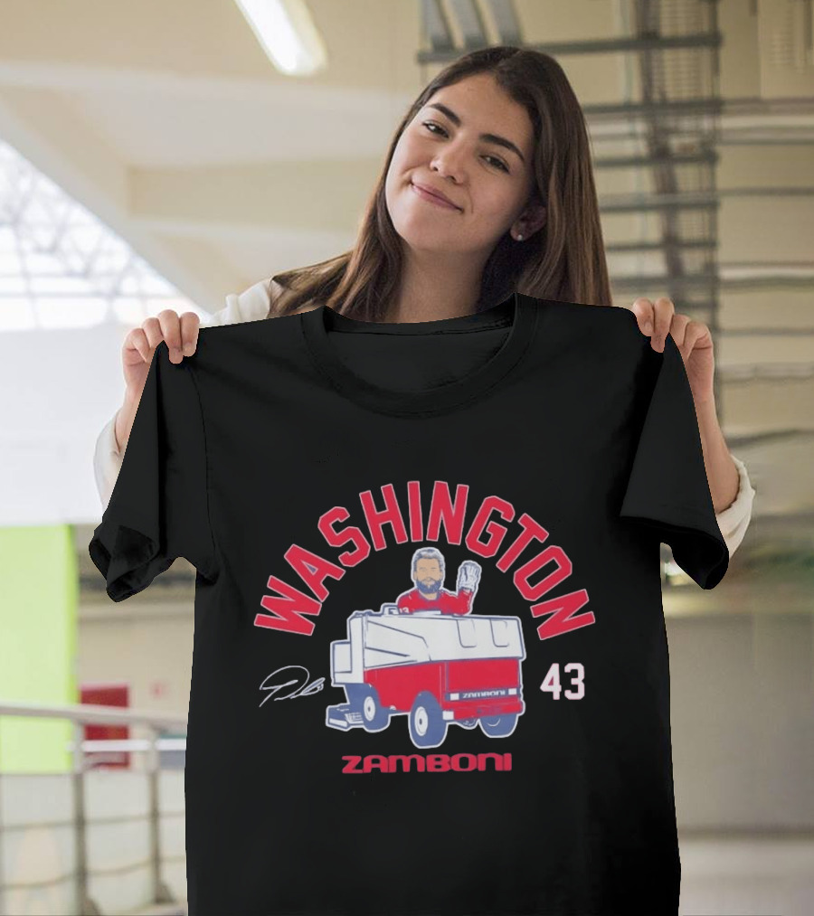 Washington Capitals Tom Wilson 43 Zamboni Driver Cartoon T-Shirt