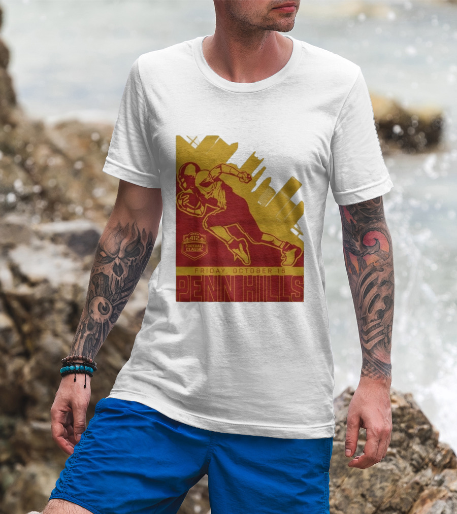 412 Football Classic Penn Hills Friday October 16 Football Player Image T-Shirt