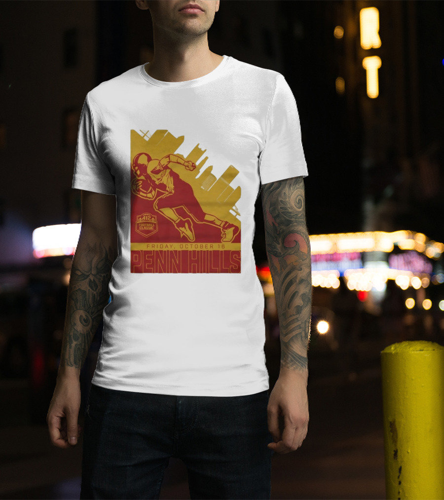 412 Football Classic Penn Hills Friday October 16 Football Player Image T-Shirt