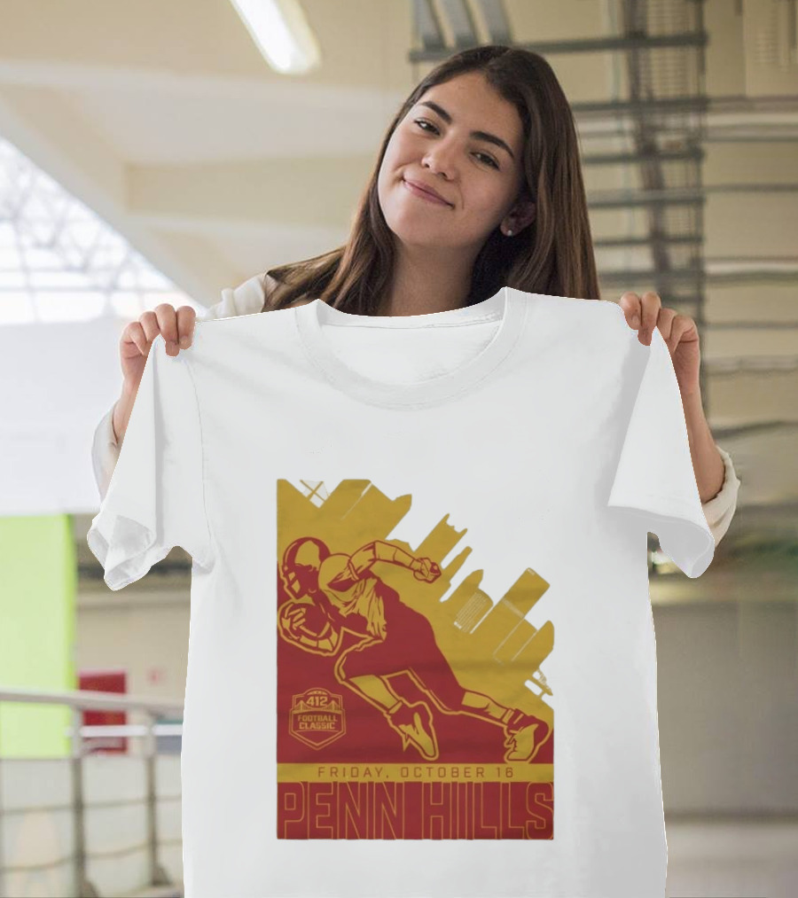 412 Football Classic Penn Hills Friday October 16 Football Player Image T-Shirt