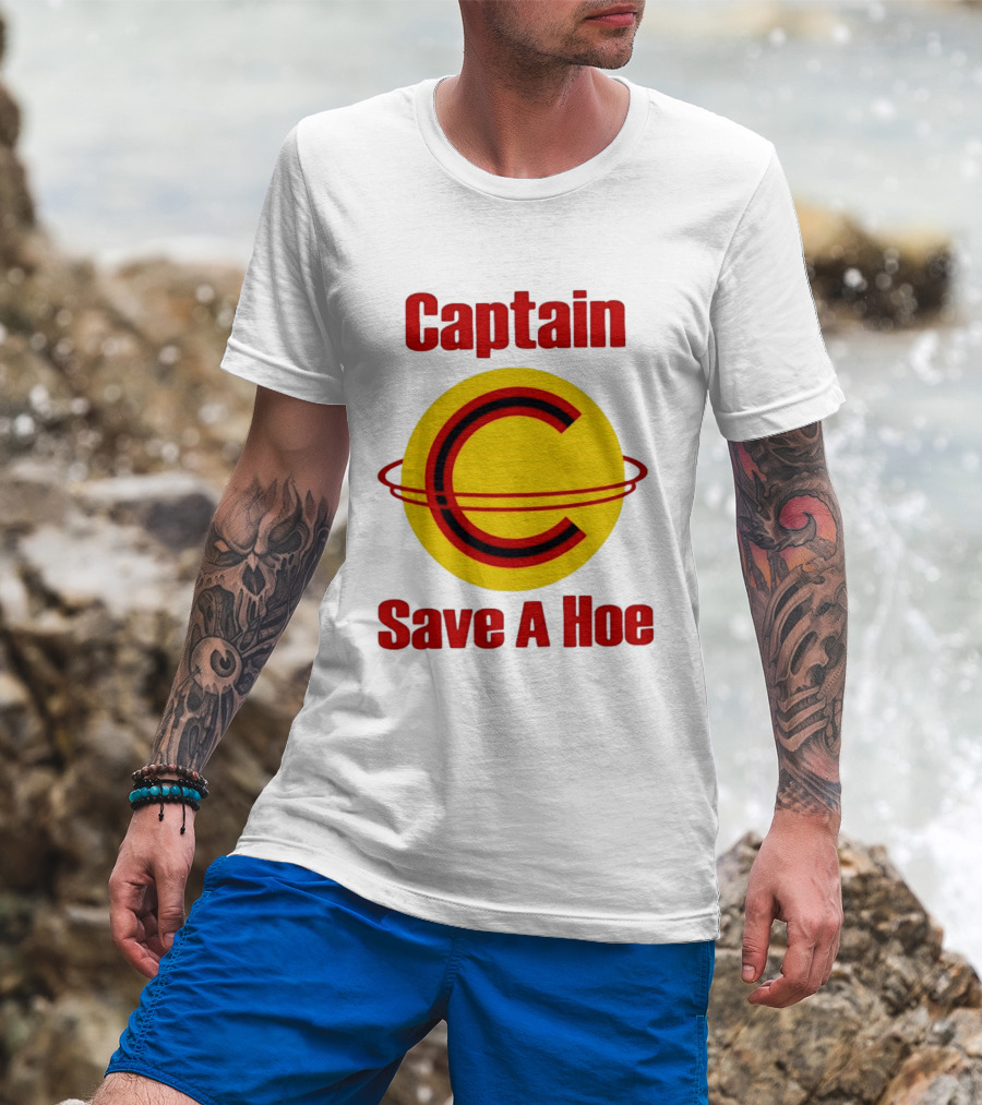 Captain Save A Hoe Humor Yellow C T-Shirt
