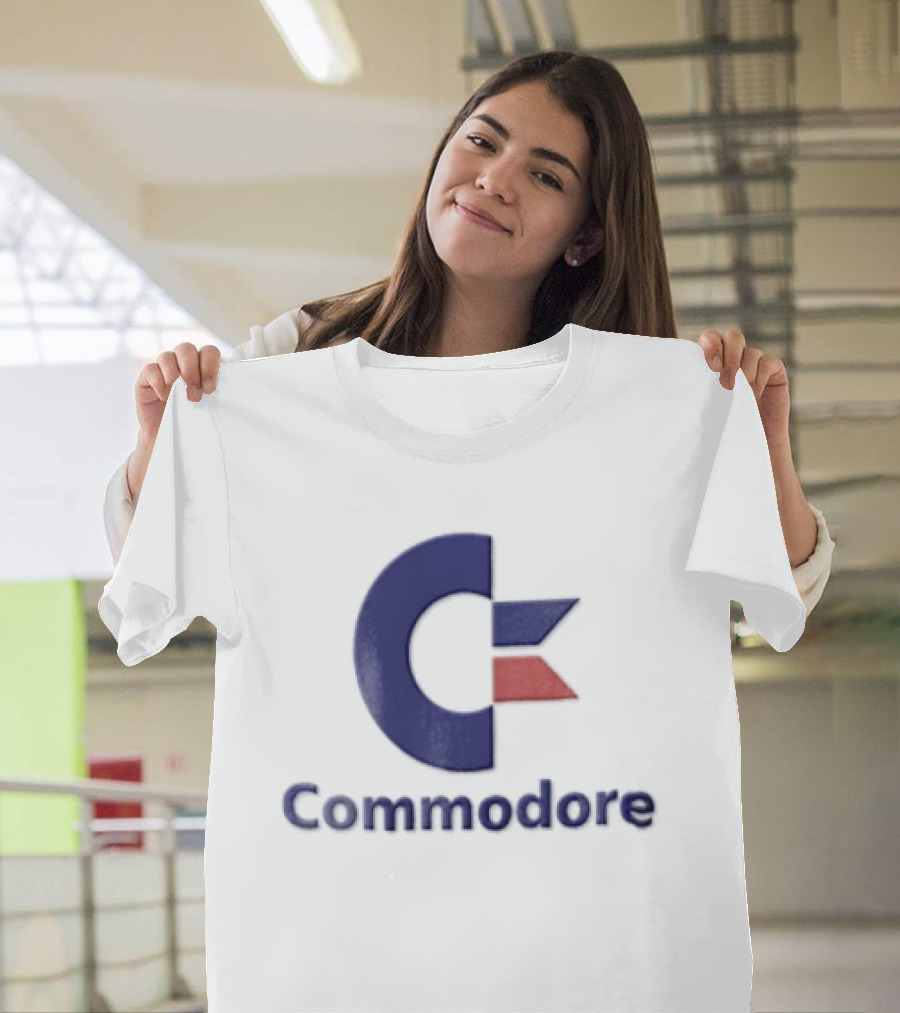 Commodore Blue Red Letter C Vintage Computer T-Shirt