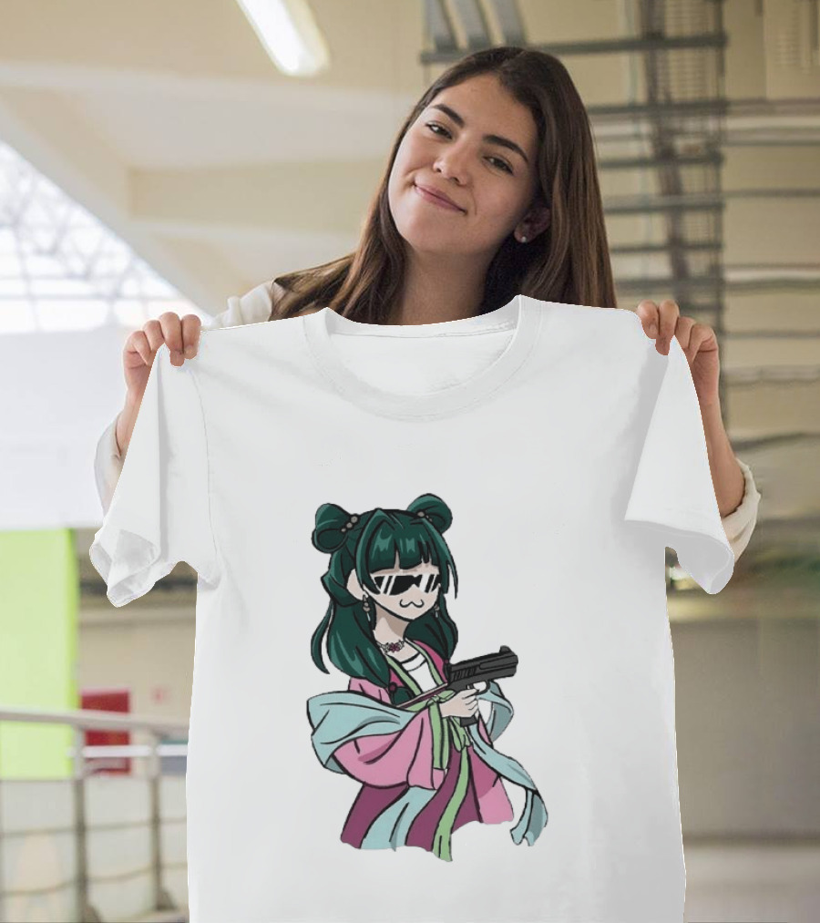 Mao Mao The Apothecary Diaries Anime Character With Gun And Sunglasses T-Shirt