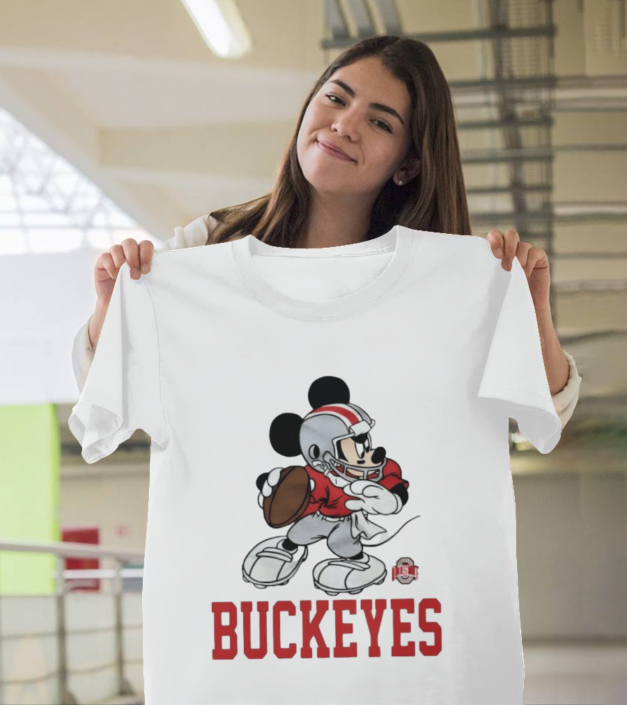 Mickey Mouse Ohio State Buckeyes Football Quarterback T-Shirt