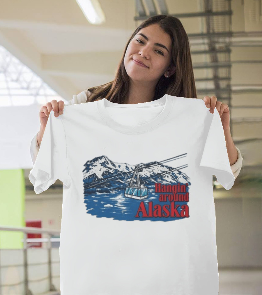 RJ Decker Aloysius Aiken Hangin Around Alaska Cable Car Mountain Scene T-Shirt