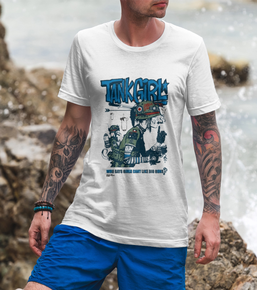 Tank Girl Charlie Don't Surf Who Says Girls Can't Like Big Guns T-Shirt