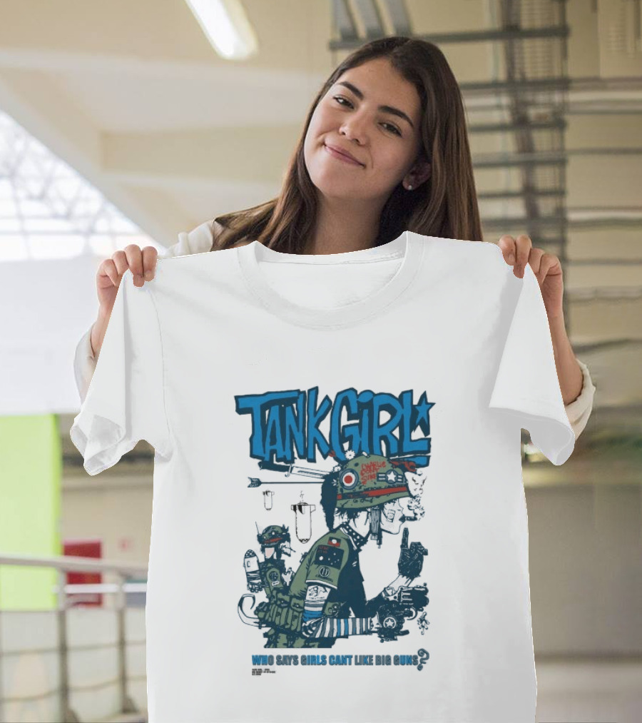 Tank Girl Charlie Don't Surf Who Says Girls Can't Like Big Guns T-Shirt