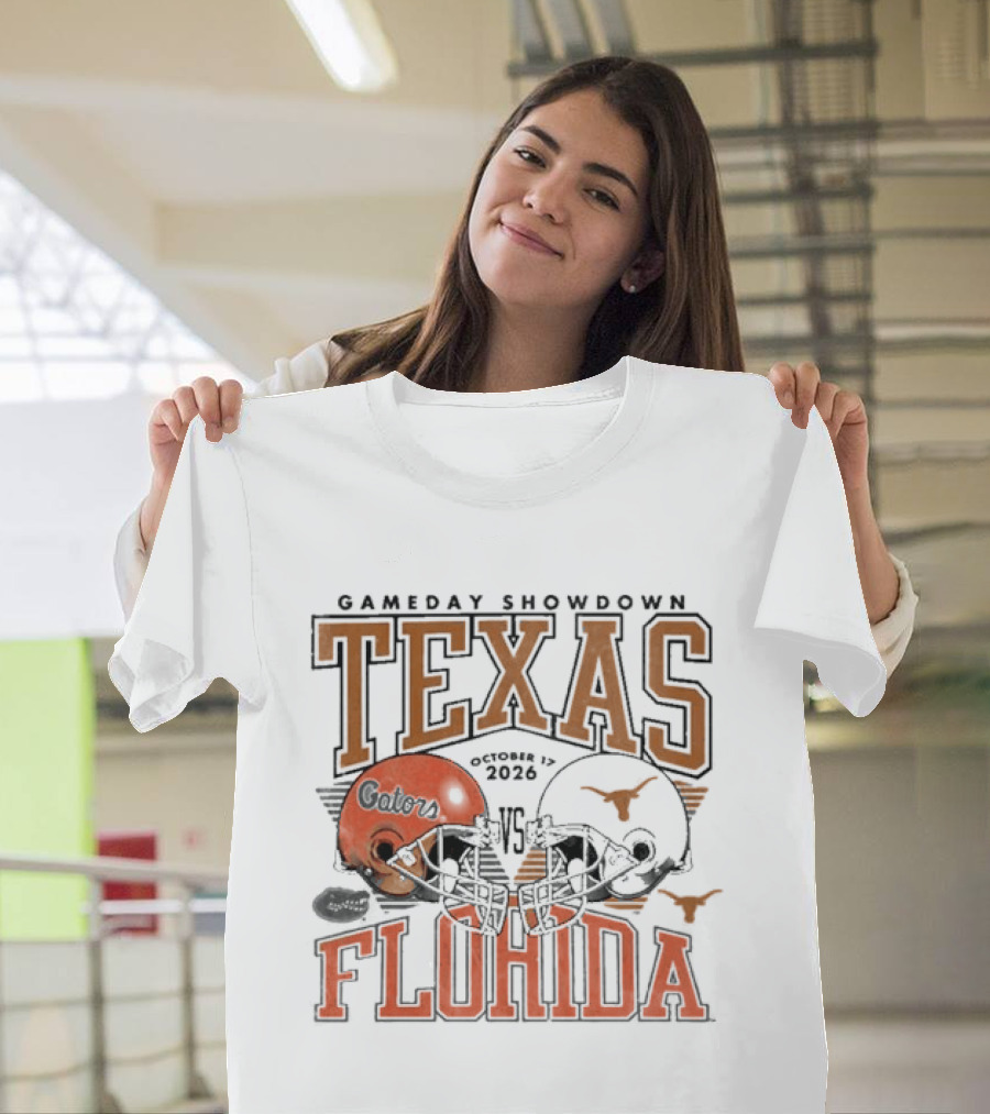 Gameday Showdown Texas Vs Florida October 17 2026 Helmets T-Shirt
