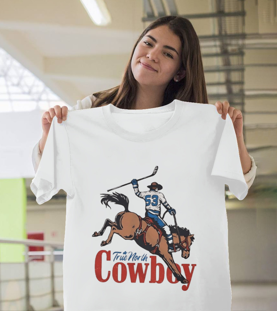 True North Cowboy Hockey Riding Bucking Bronco Number 53 T-Shirt