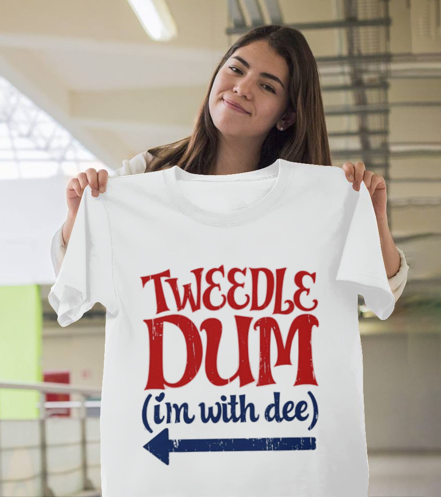Tweedle Dum I'm With Dee Matching Couple T-Shirt
