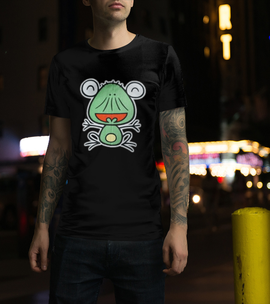 Brooklyn Museum Store Beshi Caps Cartoon Green Frog T-Shirt