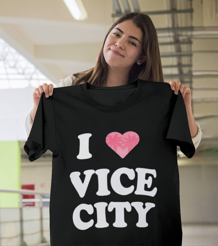 I Love Vice City 2026 GTA Palm Trees Retro Game T-Shirt
