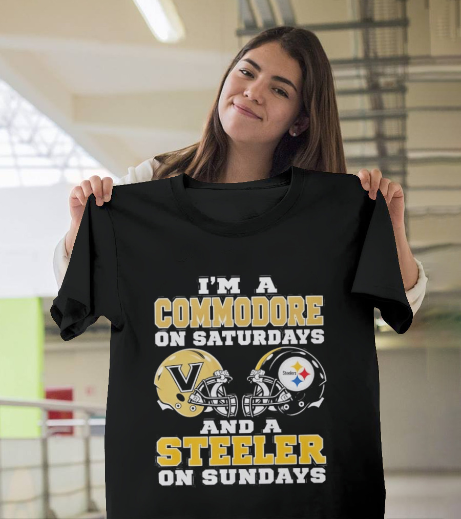 I'm A Commodore On Saturdays And A Steeler On Sundays Helmets T-Shirt