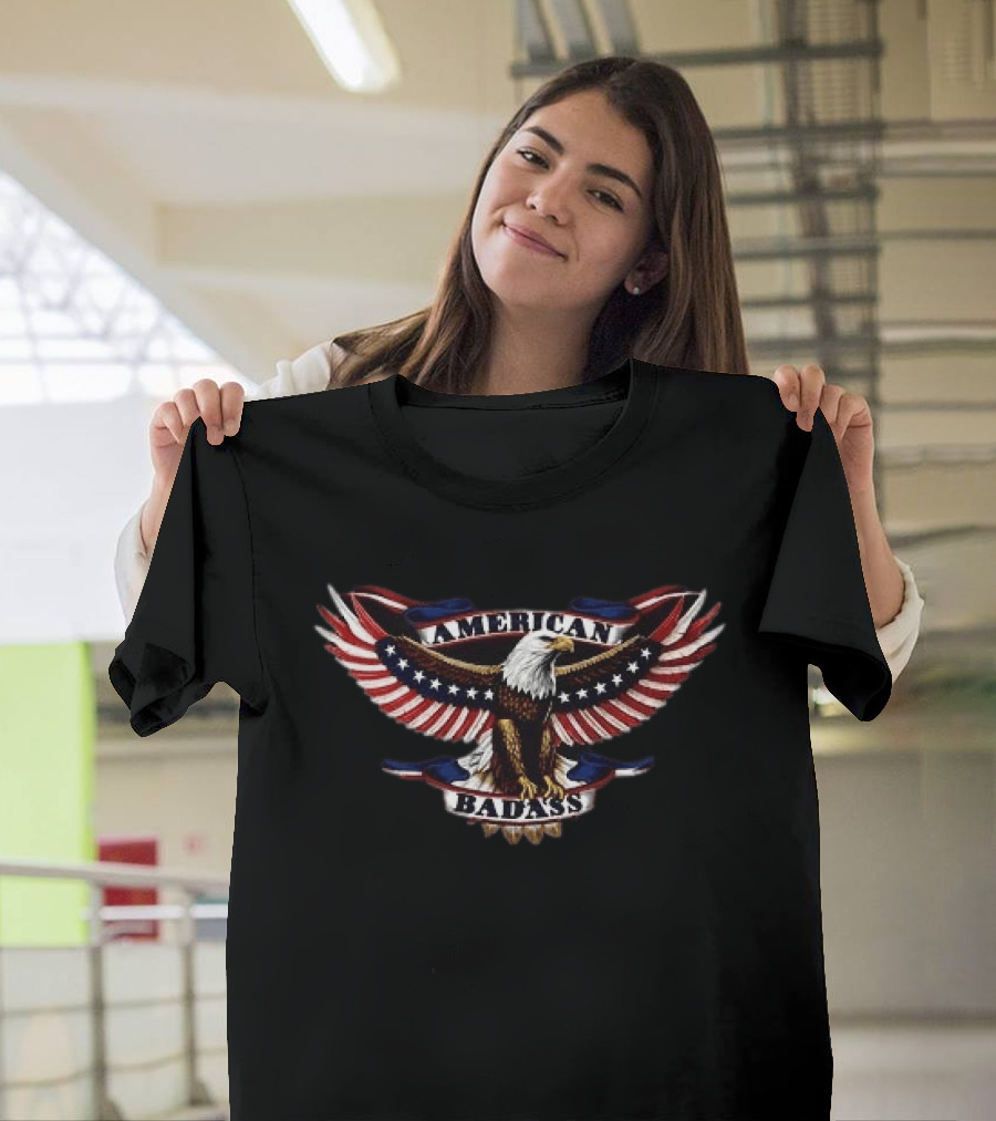 Kid Rock American Badass God Is Good Black Eagle Flag T-Shirt