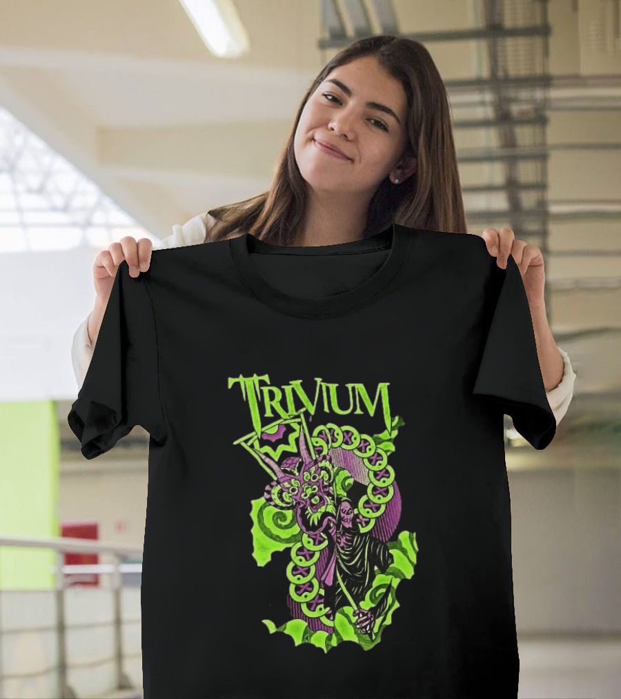 Trivium Australia Tour 2026 Neon Green Serpent Wizard T-Shirt
