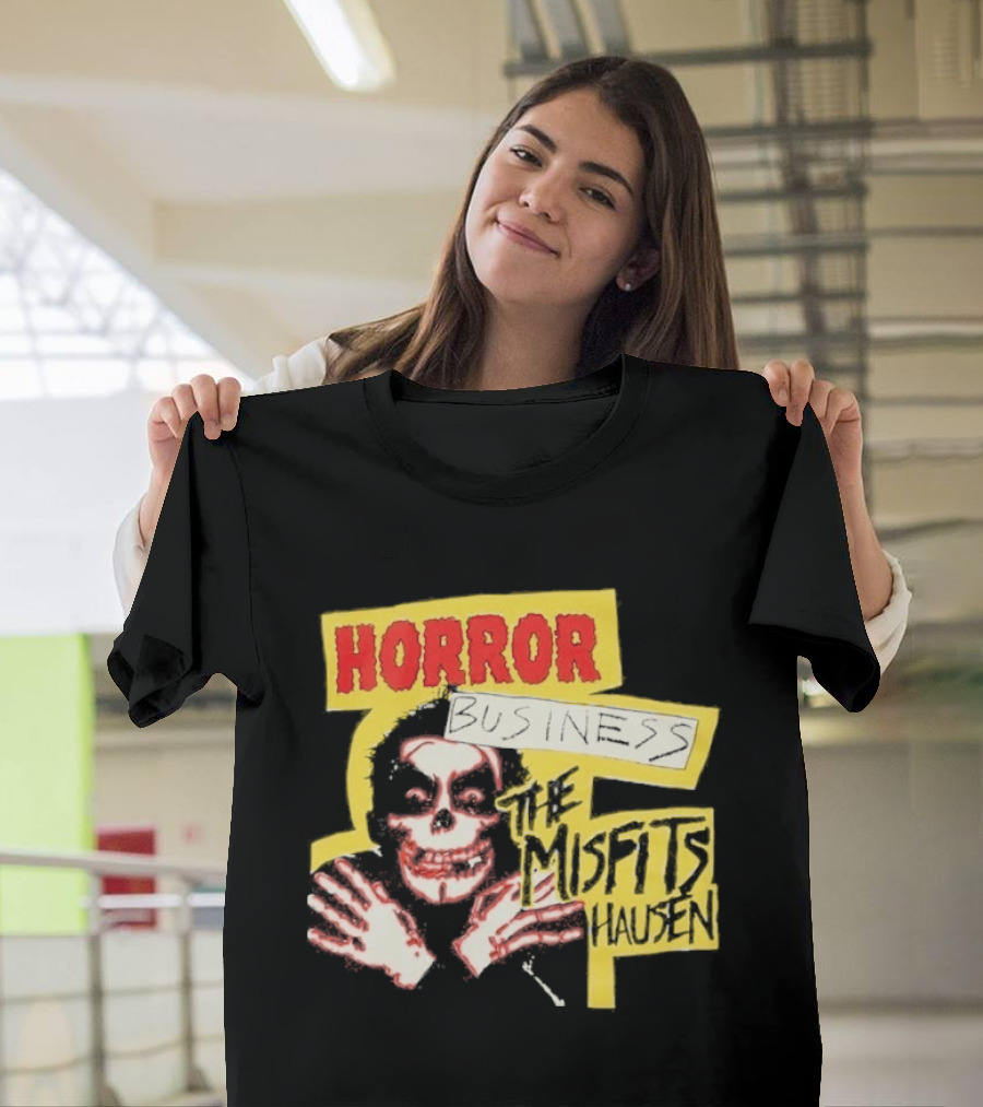 Middle Of Beyond Misfitshausen Misfits X Danhausen Horror Business Iconic Skull T-Shirt