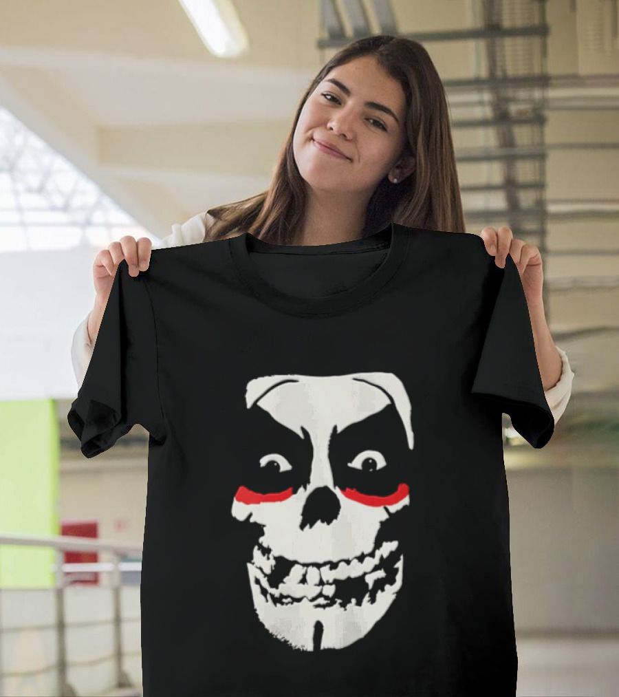 Misfits Danhausen Skull Face Design With Red Accents T-Shirt