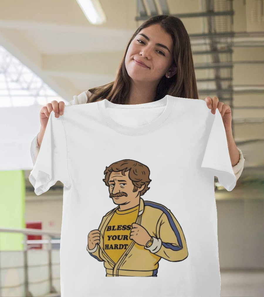 Bless Your Hardt Damn I'm Good Cartoon 70s Style Mustache Vintage Look T-Shirt