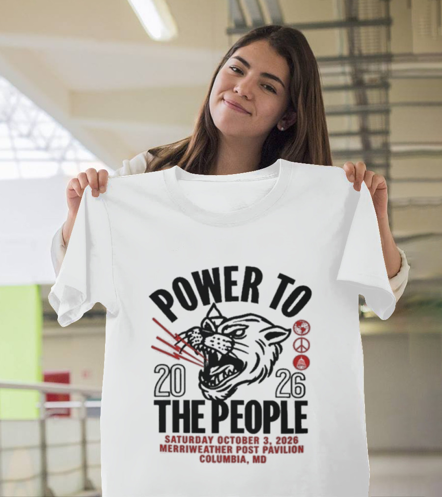 Power To The People Tom Morello Merriweather Post Pavilion Columbia MD October 3 2026 T-Shirt