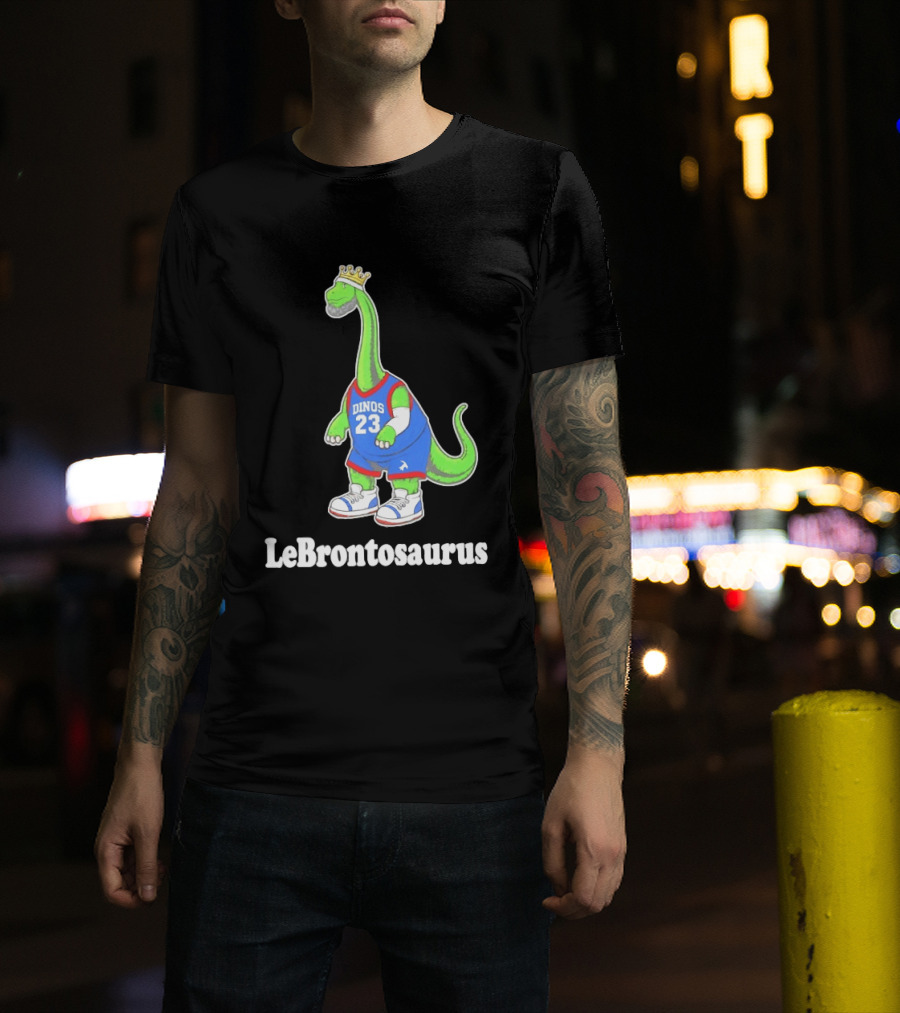 LeBrontosaurus 23 Dinos Dinosaur Basketball Crown Basketball T-Shirt