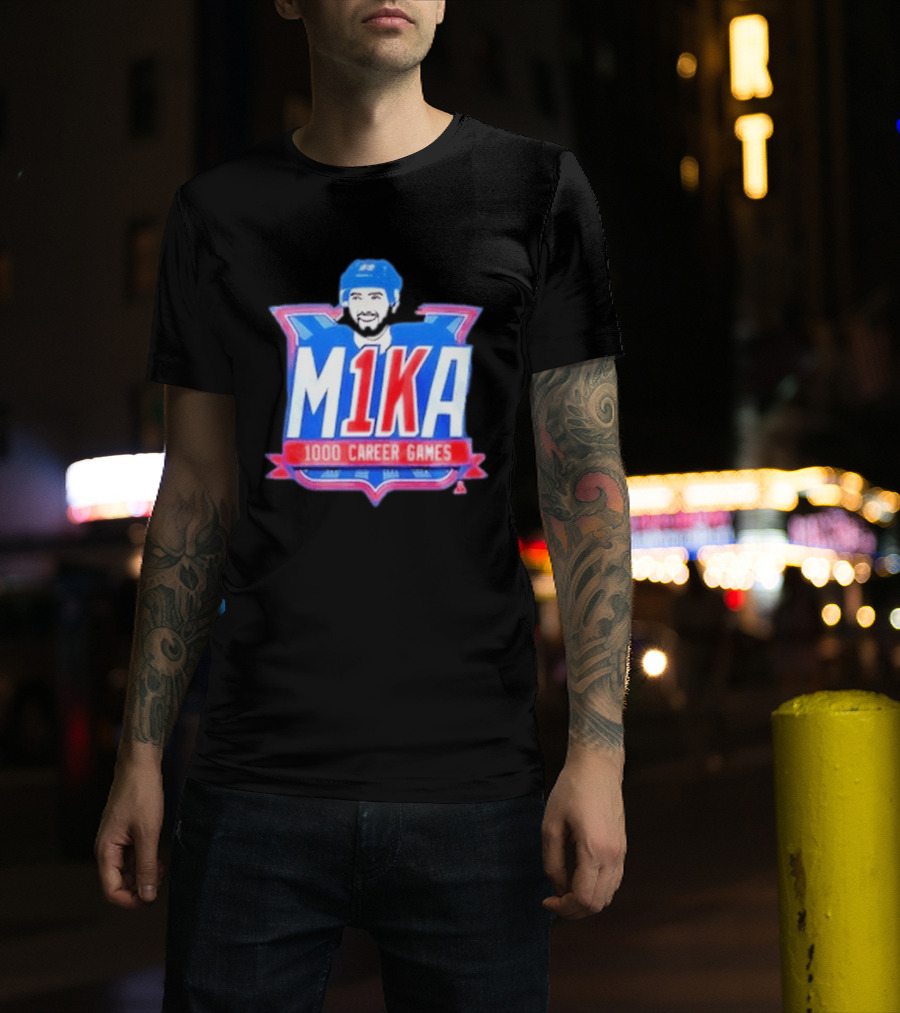 Mika Zibanejad 1000 Career Games M1KA New York Rangers T-Shirt