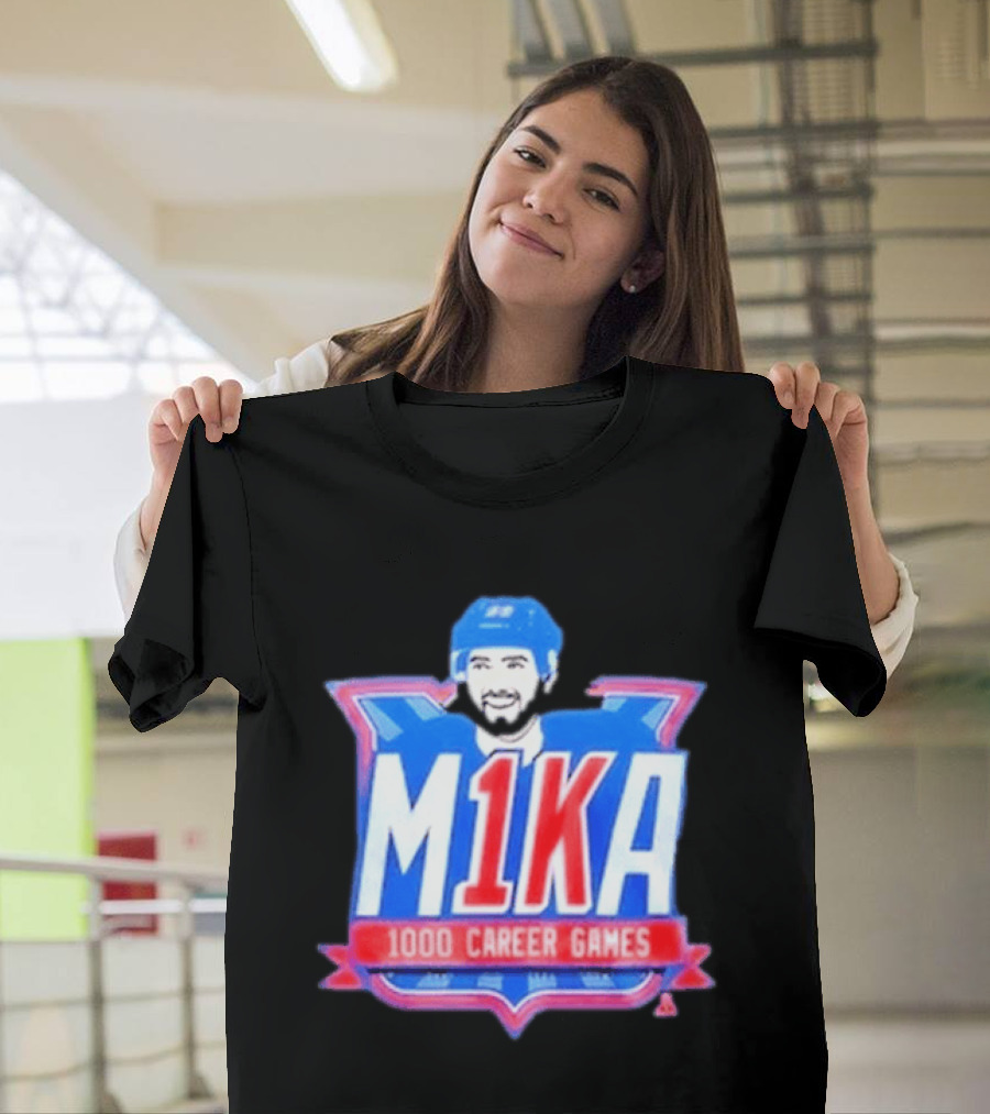 Mika Zibanejad 1000 Career Games M1KA New York Rangers T-Shirt