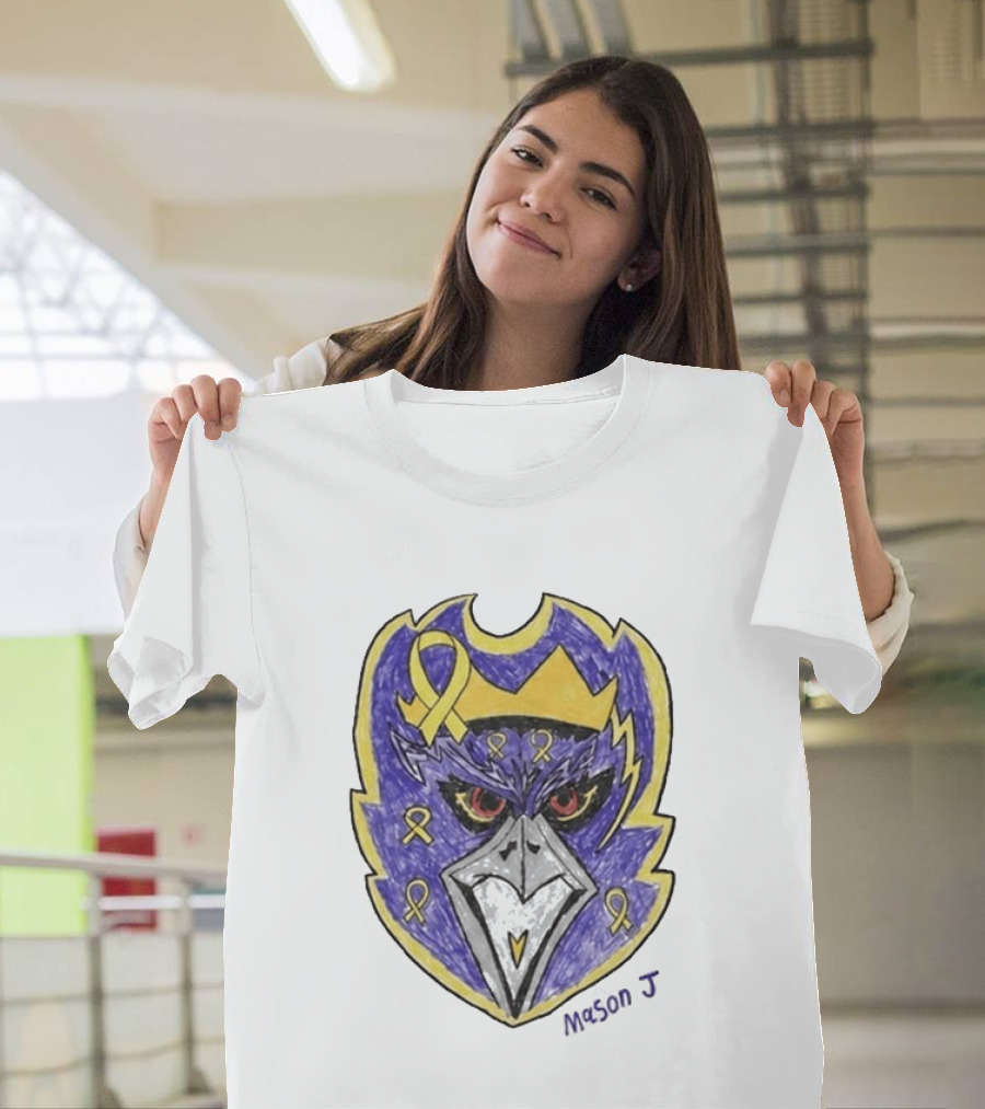 Baltimore Ravens Purple And Yellow Ribbon Mason J T-Shirt
