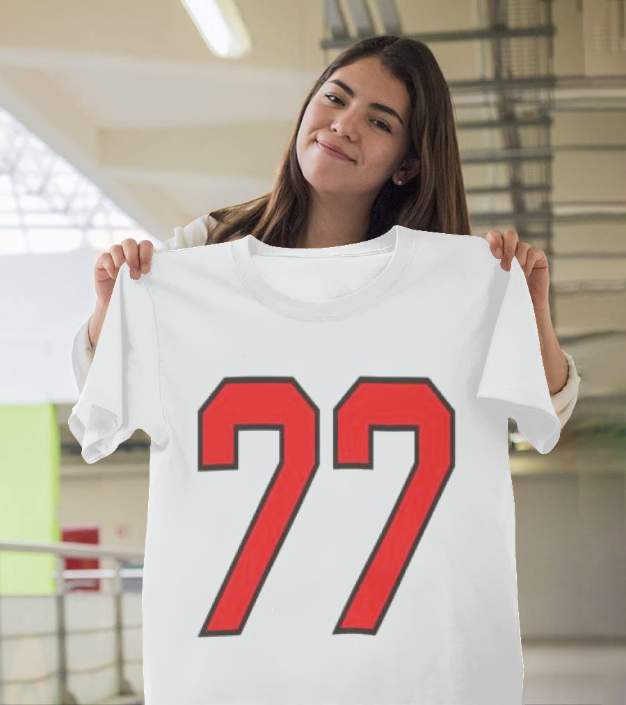 Sombr Tour Store 77 Red Ringer Classic Block Number T-Shirt