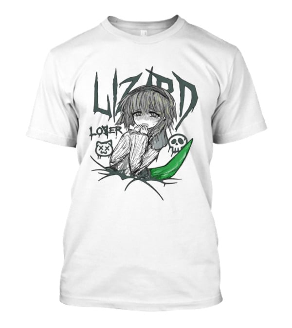 Lizard Tears Loser Anime Skull Green Tail T-Shirt