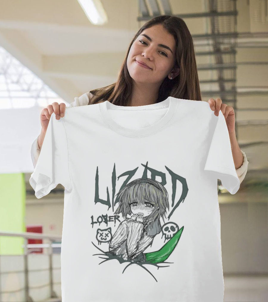 Lizard Tears Loser Anime Skull Green Tail T-Shirt