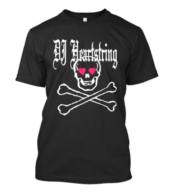 DJ Heartstring Skull Crossbones Black Hearts T-Shirt