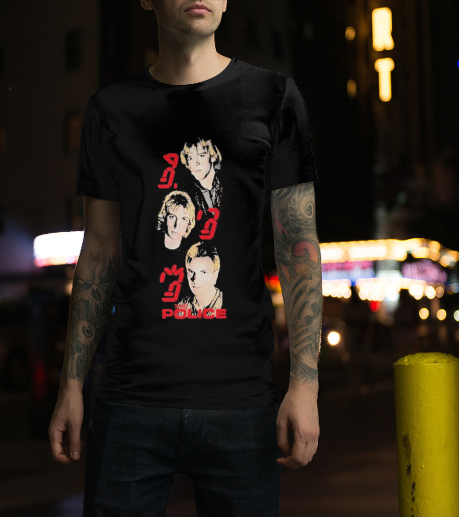 The Police Ghost In The Machine 45th Anniversary Faces Red Digital Numbers T-Shirt