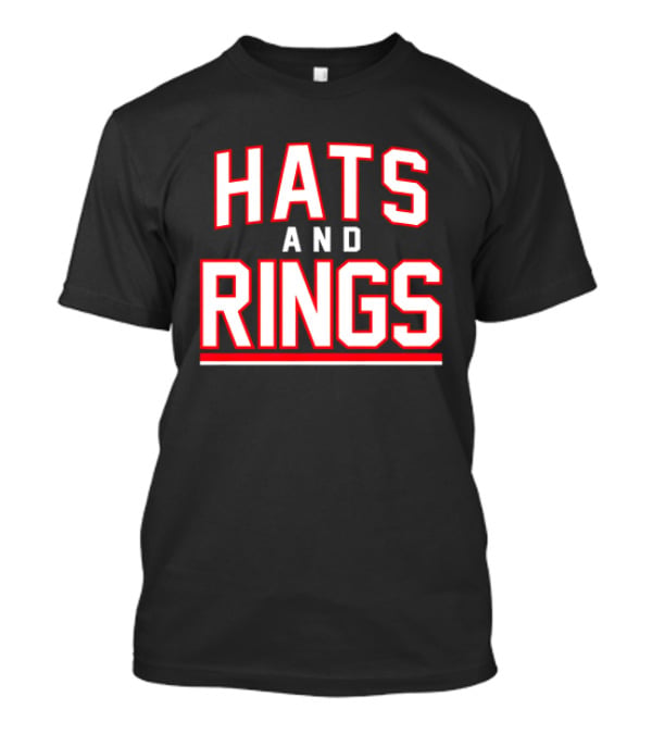 Hats And Rings Bold Red Lettering T-Shirt