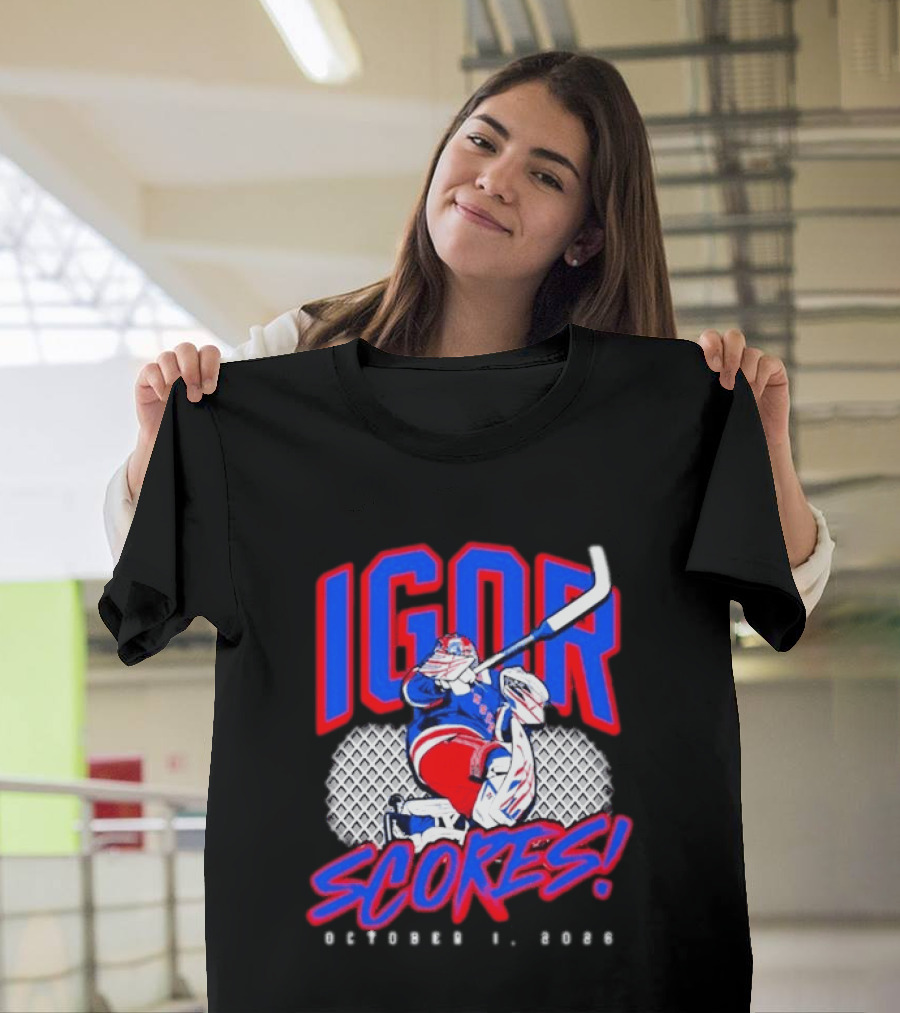 Igor Scores October 1 2026 Hockey Goalie Celebration T-Shirt
