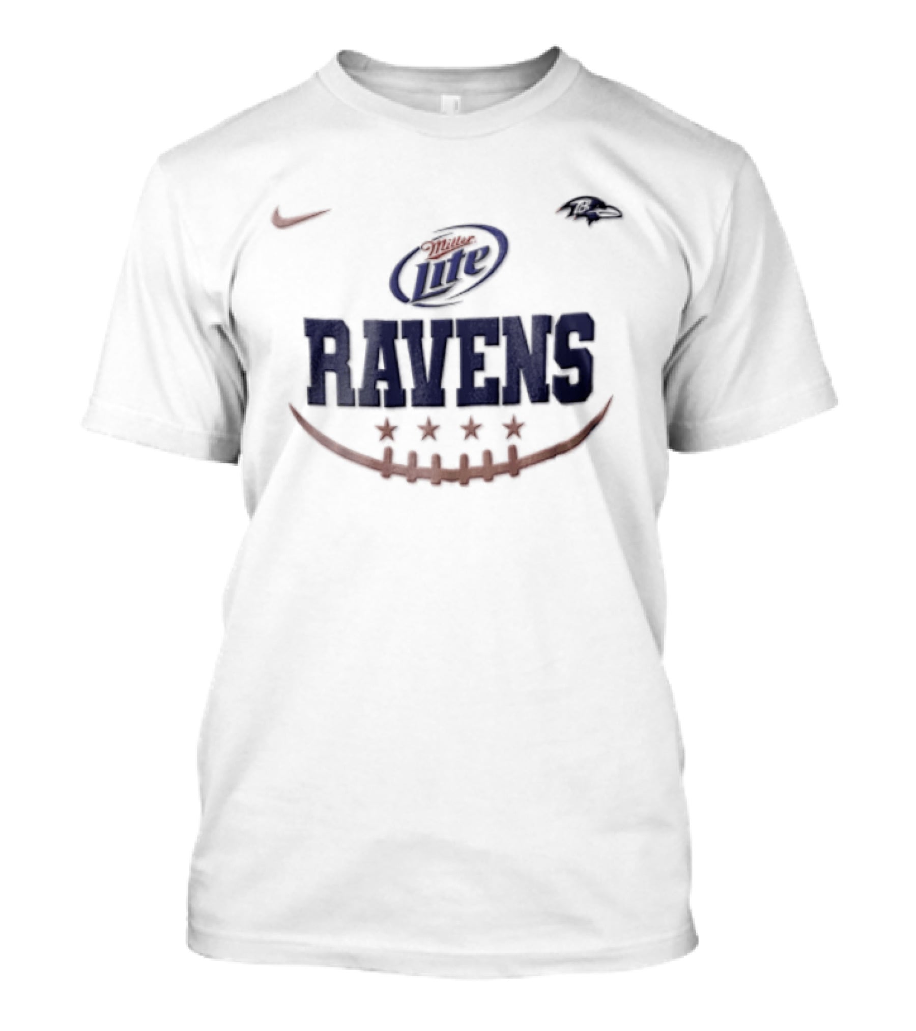 Miller Lite Ravens Nike Baltimore Football Stars T-Shirt