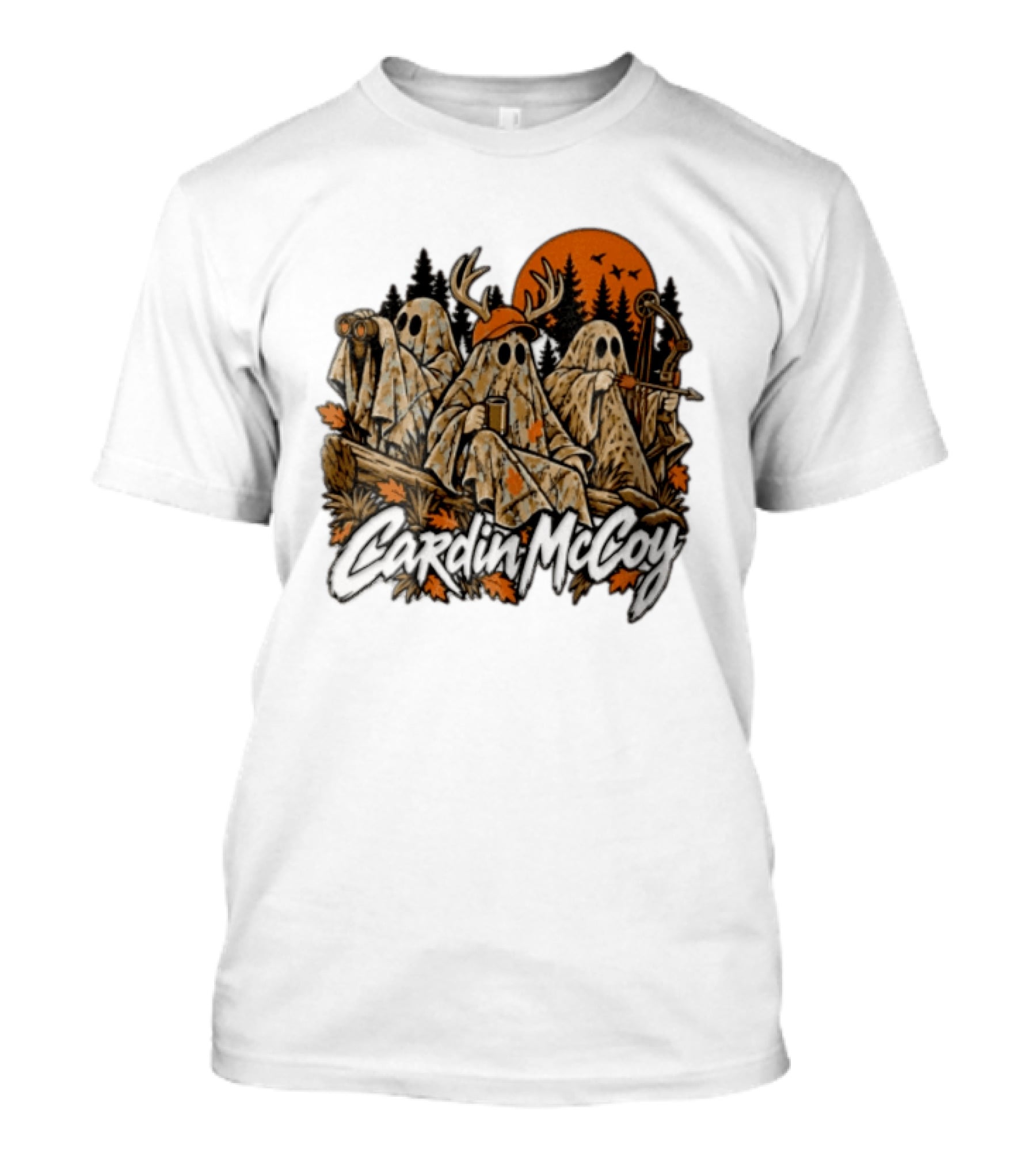 Cardin McCoy Three Ghosts Camouflage Hunting Forest Scene T-Shirt