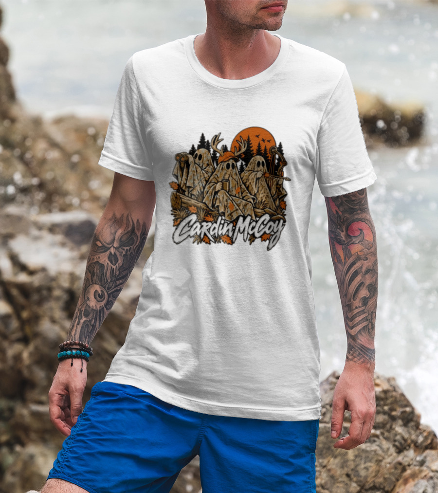 Cardin McCoy Three Ghosts Camouflage Hunting Forest Scene T-Shirt