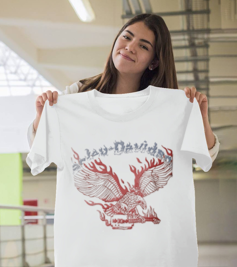 Harley Davidson Flaming Eagle Electric Guitar T-Shirt