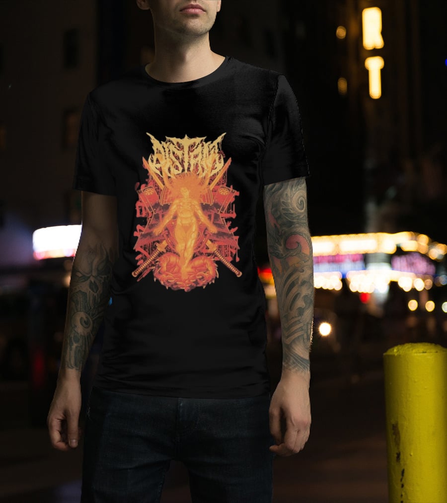 Distant Burning Daath Fiery Angelic Warrior And Swords With Flaming Sun Aesthetic T-Shirt
