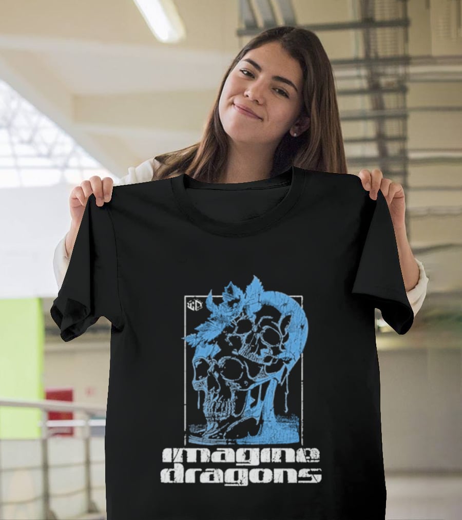 Imagine Dragons Melting Skull Blue T-Shirt