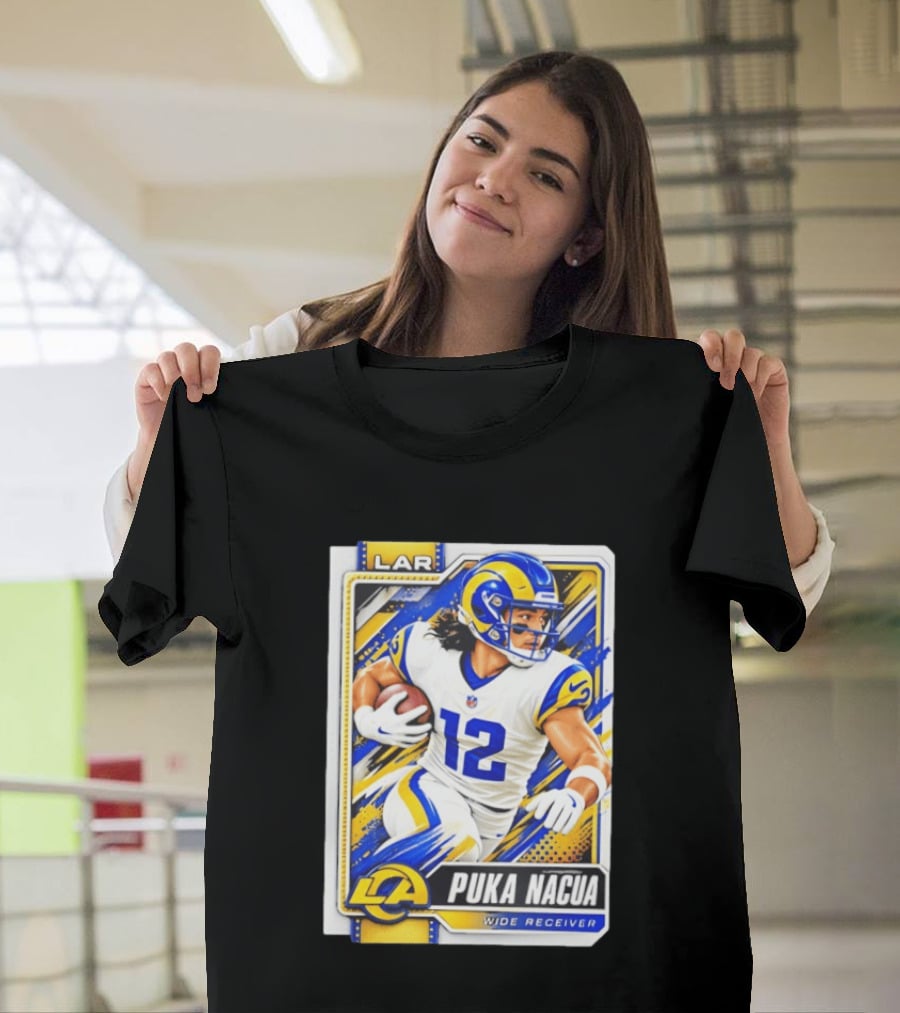 Puka Nacua Los Angeles Rams Wide Receiver LAR Trading Card 2026 T-Shirt