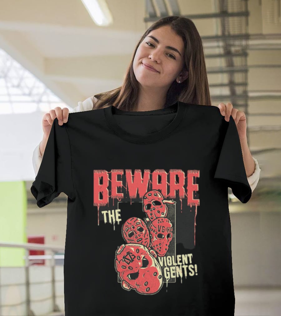 Beware The Violent Gents Hockey Masks VGHC T-Shirt