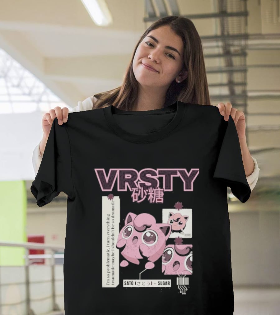 Vrsty Sato Sugar Jigglypuff Anime Style Kawaii Japanese T-Shirt