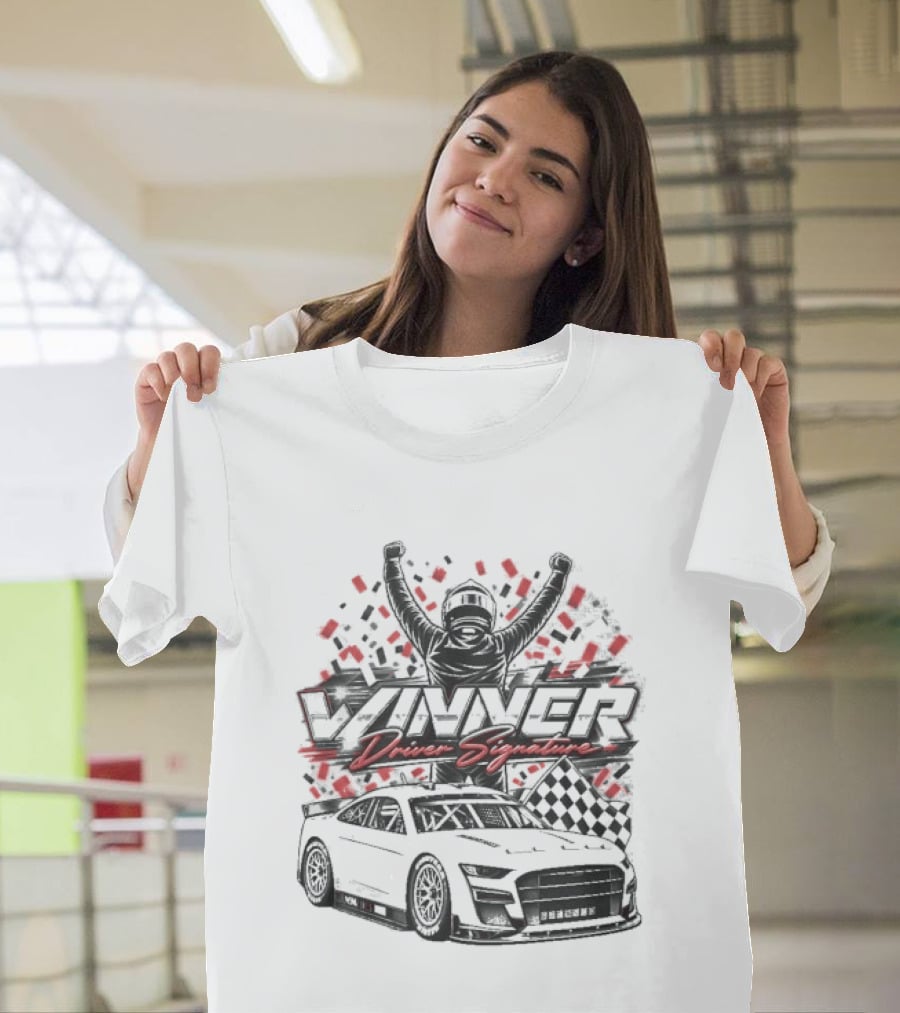 Chase Briscoe South Point 400 Race Winner Driver Signature Victory Car Roses T-Shirt