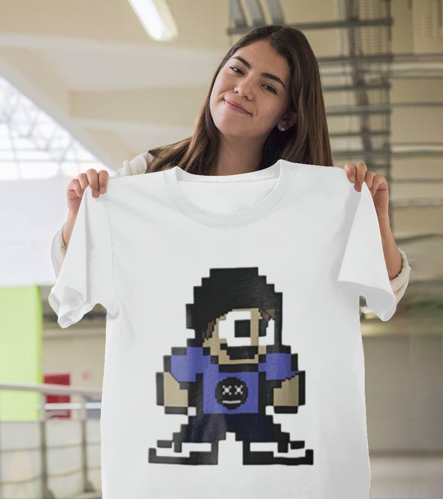 Eddsworld Tom Pixel Art With Black Beanie And Blue T-Shirt