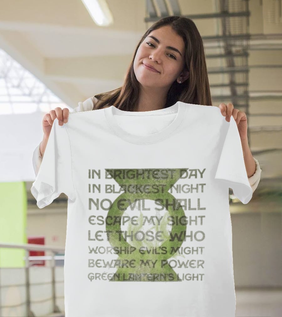 Heroes Villains Store Green Lantern's Oath In Brightest Day In Blackest Night No Evil Shall Escape Green Lantern's Light T-Shirt